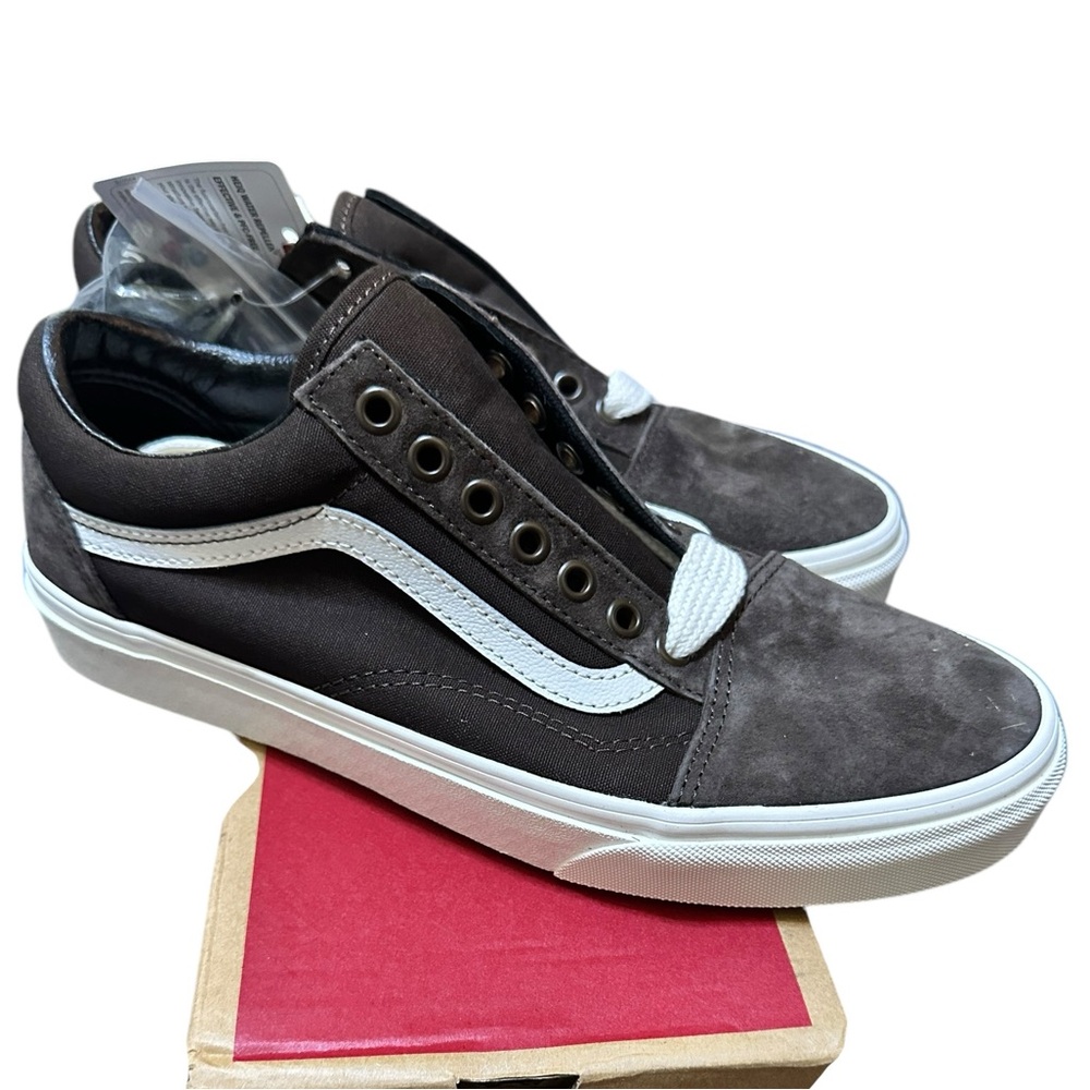 NIB NWT Vans OLD SKOOL OVERSIZED LACE Brown Suede Sneaker Shoe UNISEX M 8.5 W 10 - Picture 7 of 16